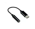 Adapter USB-C do audio 3,5 mm (cyfrowy), biały, z chipsetem, czarny, DINIC polybag